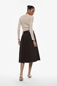 Pleated Skirt With Belt