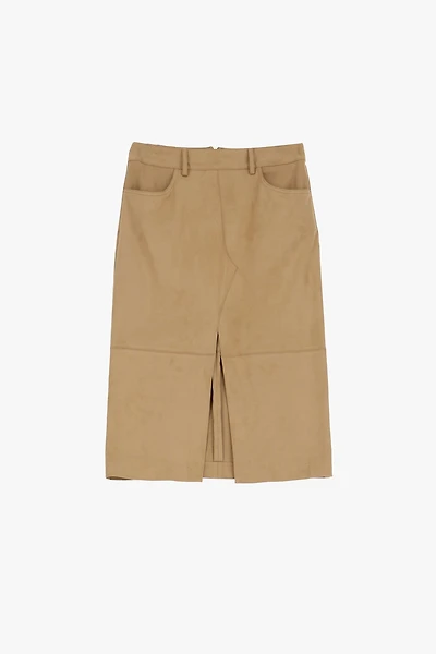 Midi Suede-Effect Skirt