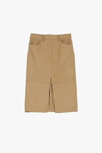 Jupe mi-longue effet daim