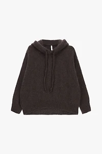 Pull à capuche tricotée