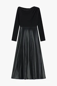 Robe à empiècements en similicuir