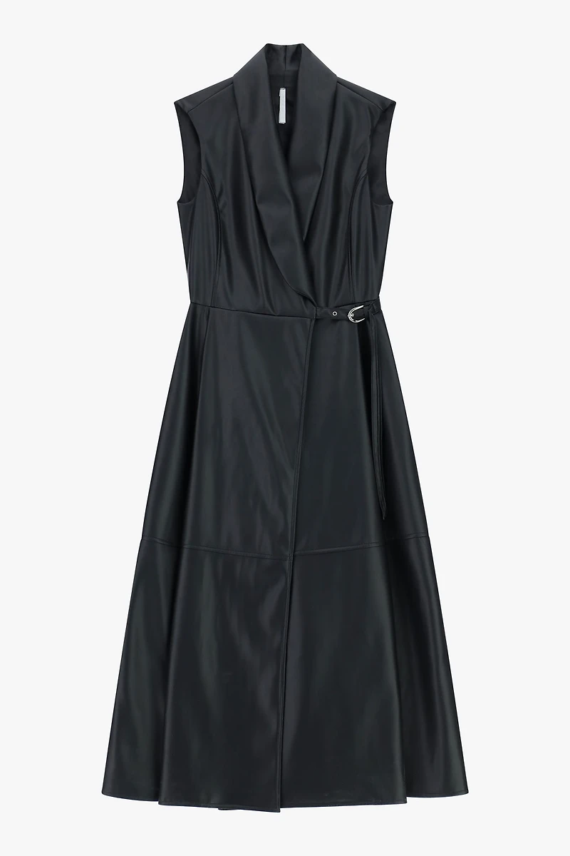 Robe sans manches en similicuir