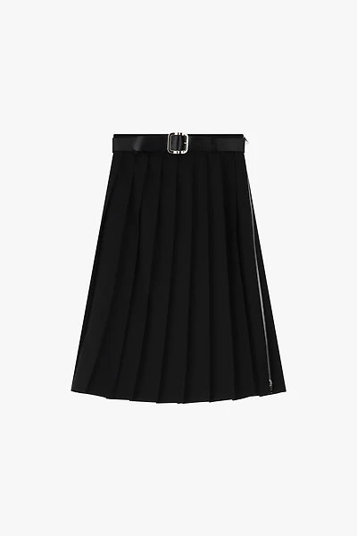 Pleated Skirt With Belt