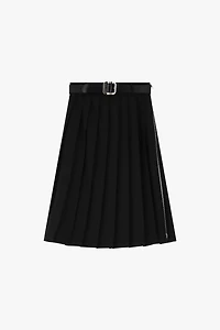 Pleated Skirt With Belt