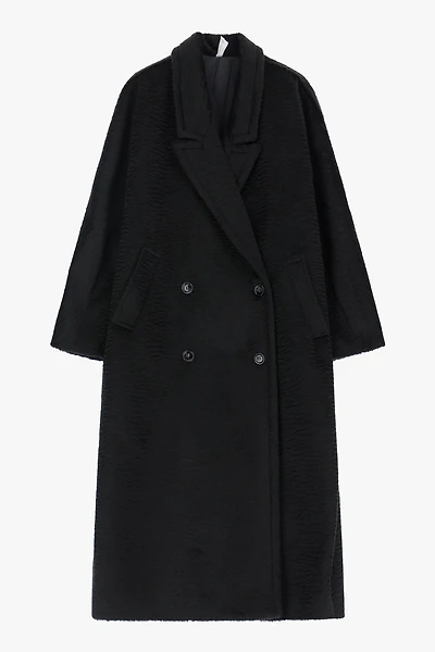 Manteau long effet fourrure