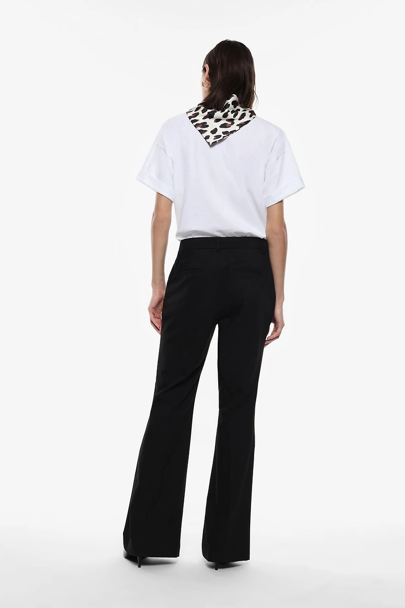 High-Waisted Flared Trousers