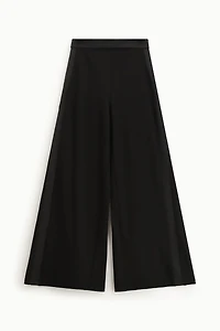 Pantalon large sur mesure avec détails en satin