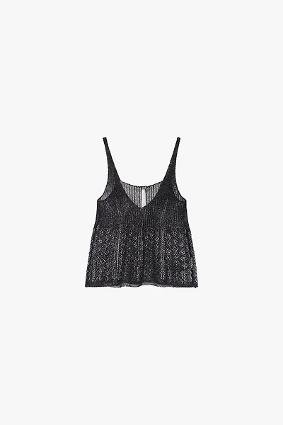 Haut en tricot métallisé