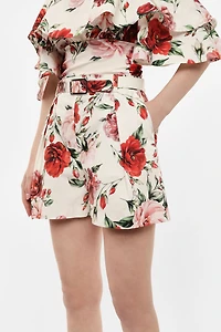 Floral Belted Shorts