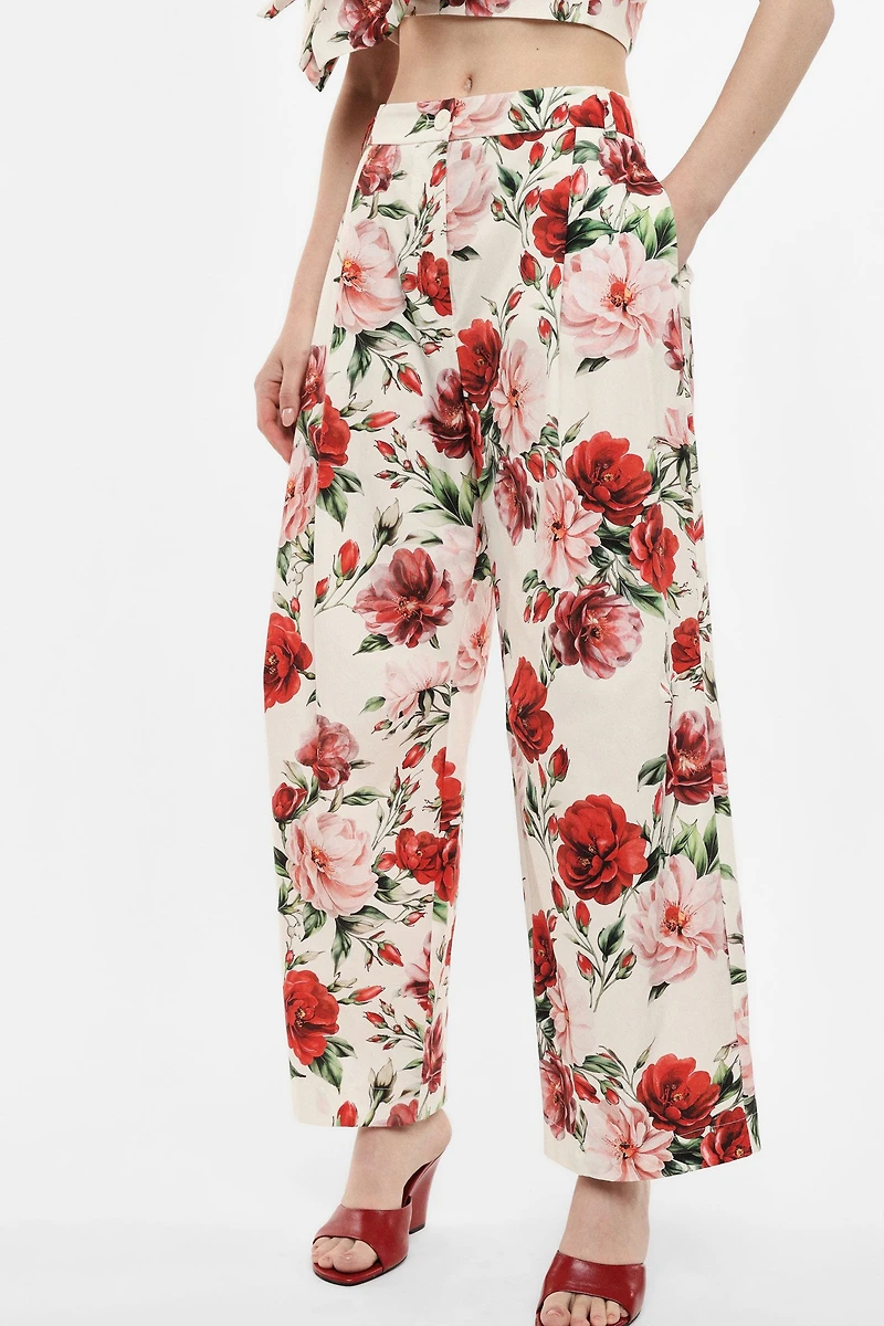 Floral Wide-Leg Pants