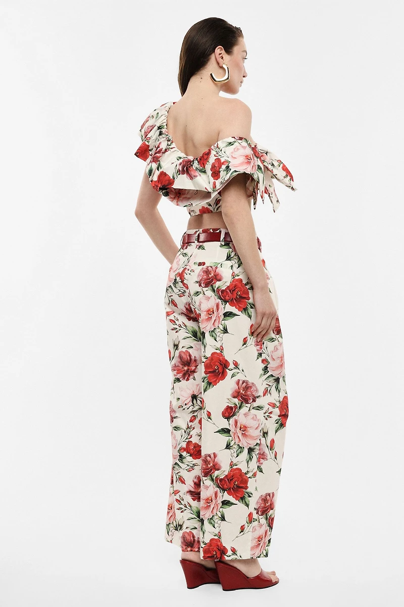 Floral Wide-Leg Pants