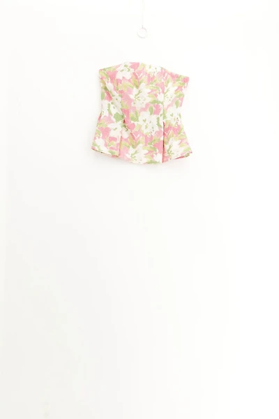 Printed top with straight neckline