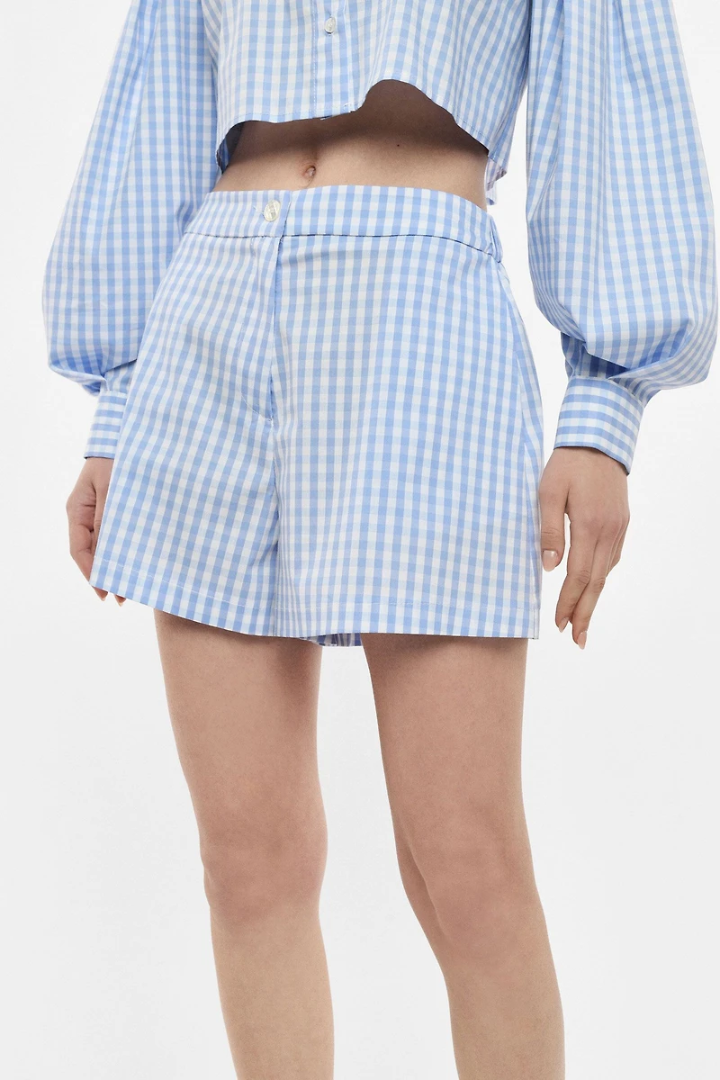 Short Gingham bleu