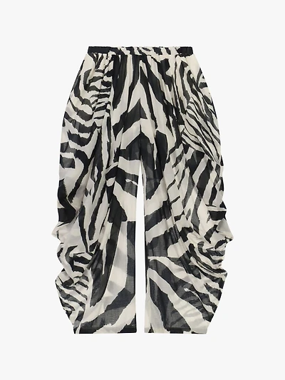 Zebra Print Draped Pants