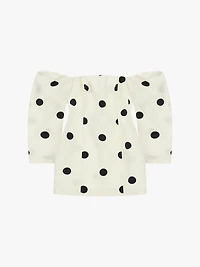 Short dress with polka dots and long sleeves
