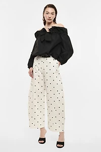 Pantalon ample à pois