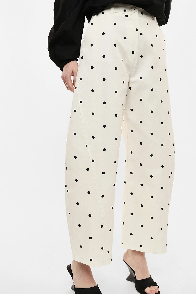 Polka Dot Wide-Leg Pants