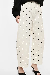 Polka Dot Wide-Leg Pants