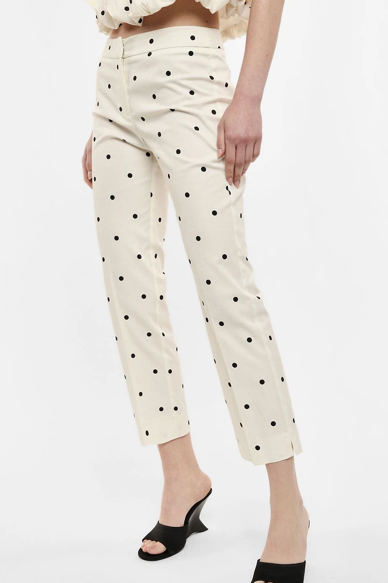 Pantalon droit à pois