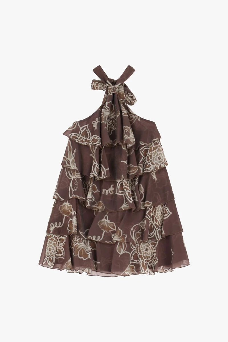 Robe courte à volants