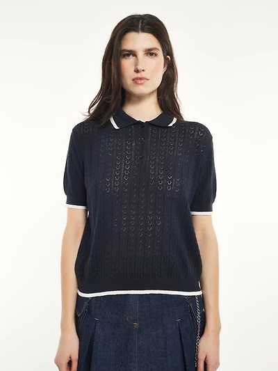 Ribbed Knit Polo