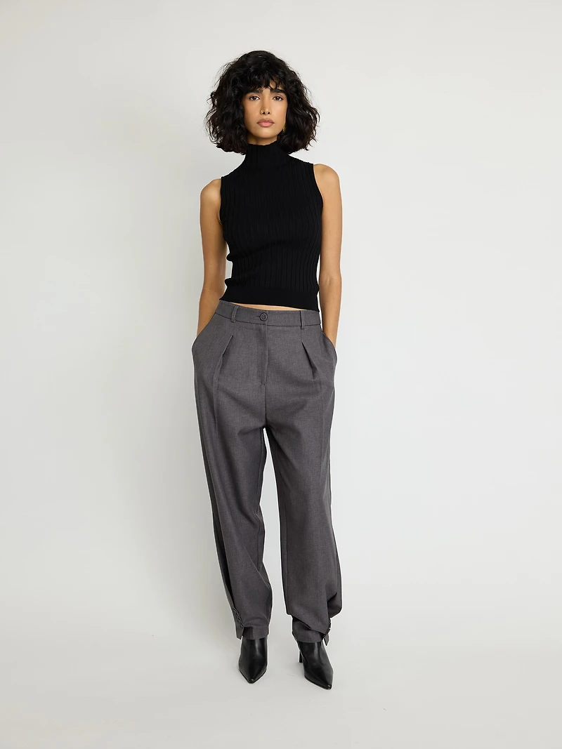 Tailored Pleated Cigarette Pants