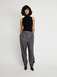 Tailored Pleated Cigarette Pants