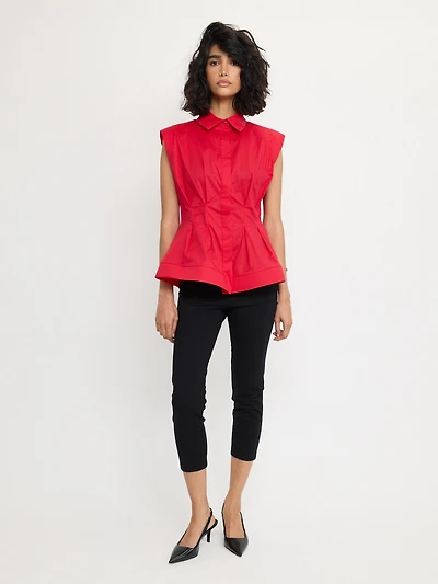 Sleeveless Red Shirt