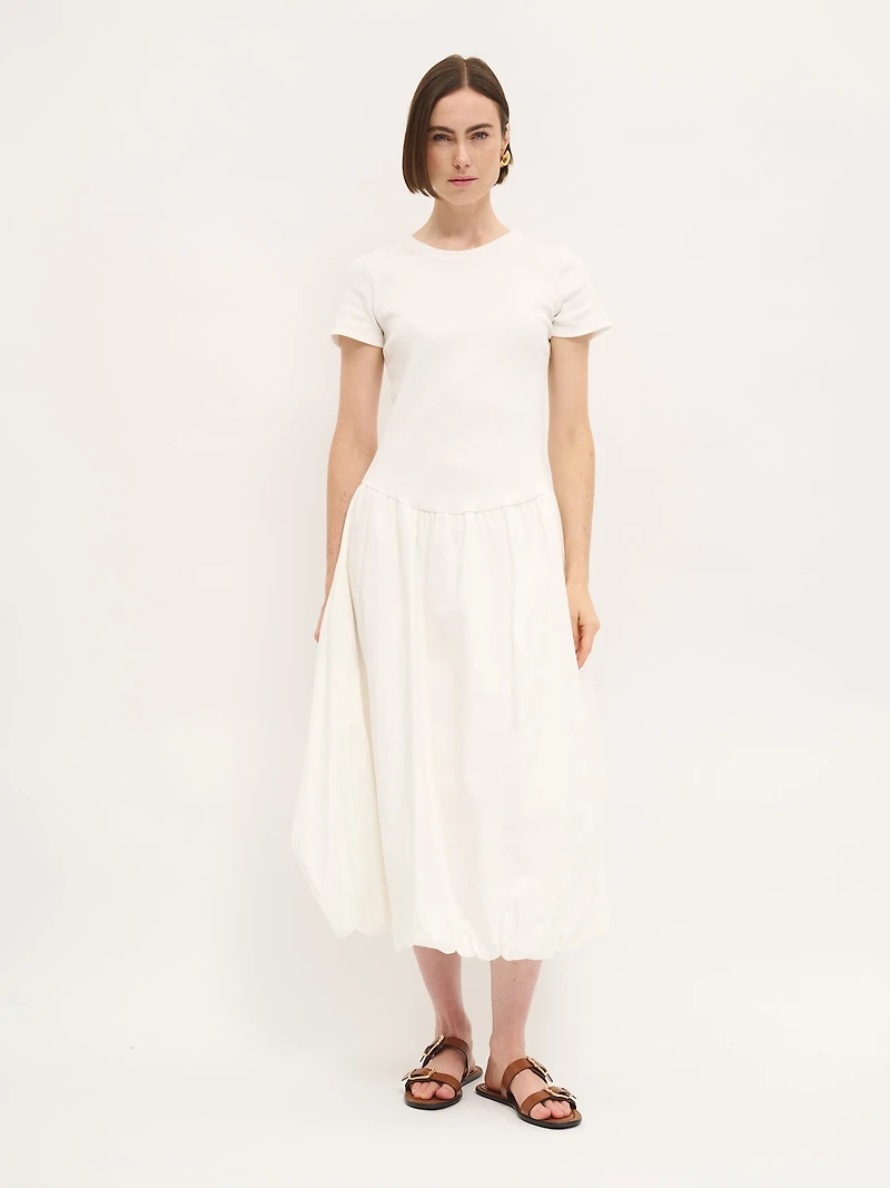Balloon Hem Contrast Dress