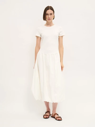 Balloon Hem Contrast Dress