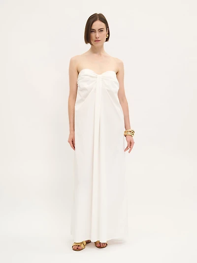 Robe longue bandeau en coton