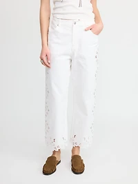 EMBROIDERED STRAIGHT-LEG PANTS