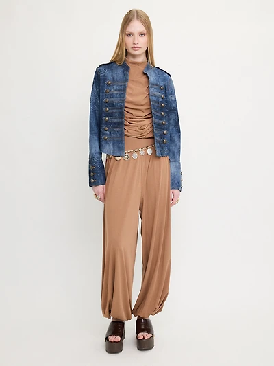 Veste courte imprimé jean
