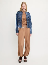 Veste courte imprimé jean