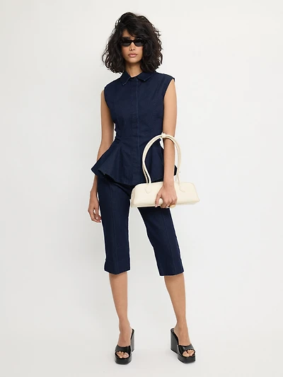 Denim Peplum Shirt