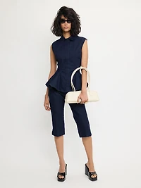 Denim Peplum Shirt