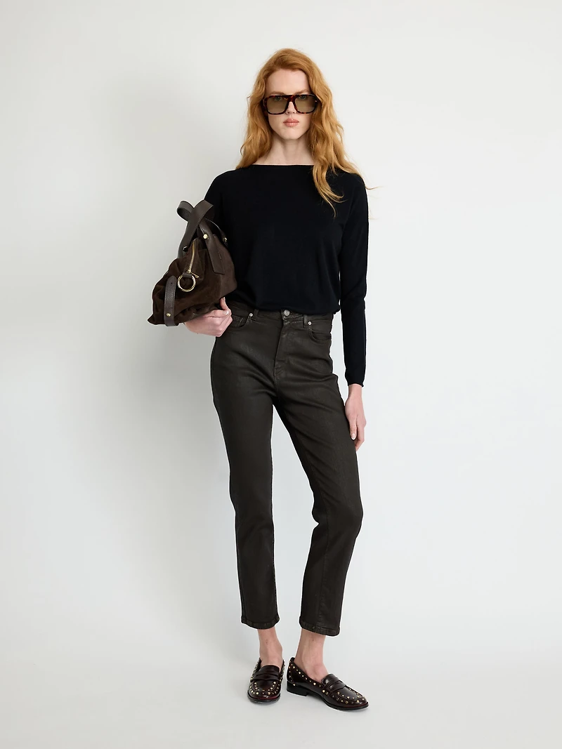 Waxed Straight-Leg Denim