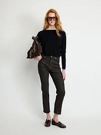 Waxed Straight-Leg Denim