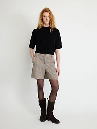 Short-Sleeve Mock-Neck Sweater