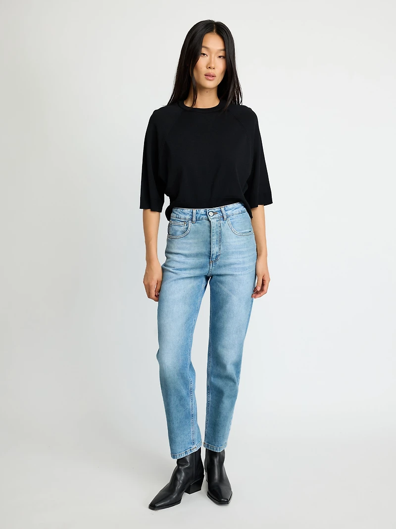 High-Waisted Straight Jeans