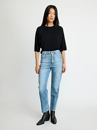 High-Waisted Straight Jeans