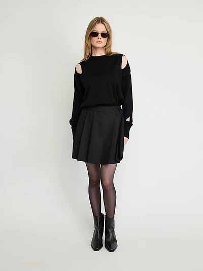 Pull en tricot à épaules découpées