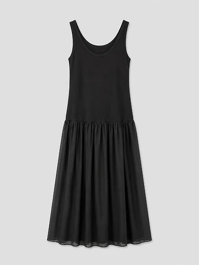 Robe longue en tissu mélangé