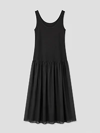 Robe longue en tissu mélangé