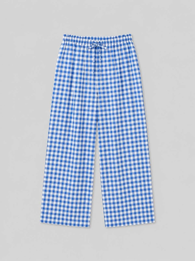 Pantalon large à carreaux vichy