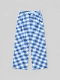 Pantalon large à carreaux vichy