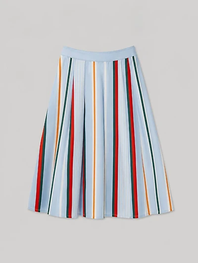 Multicolor Striped Midi Skirt