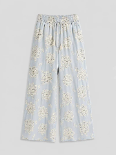 Floral Embroidered Pants