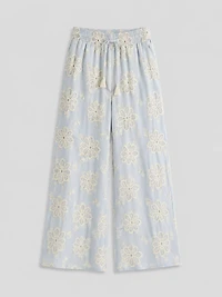 Floral Embroidered Pants