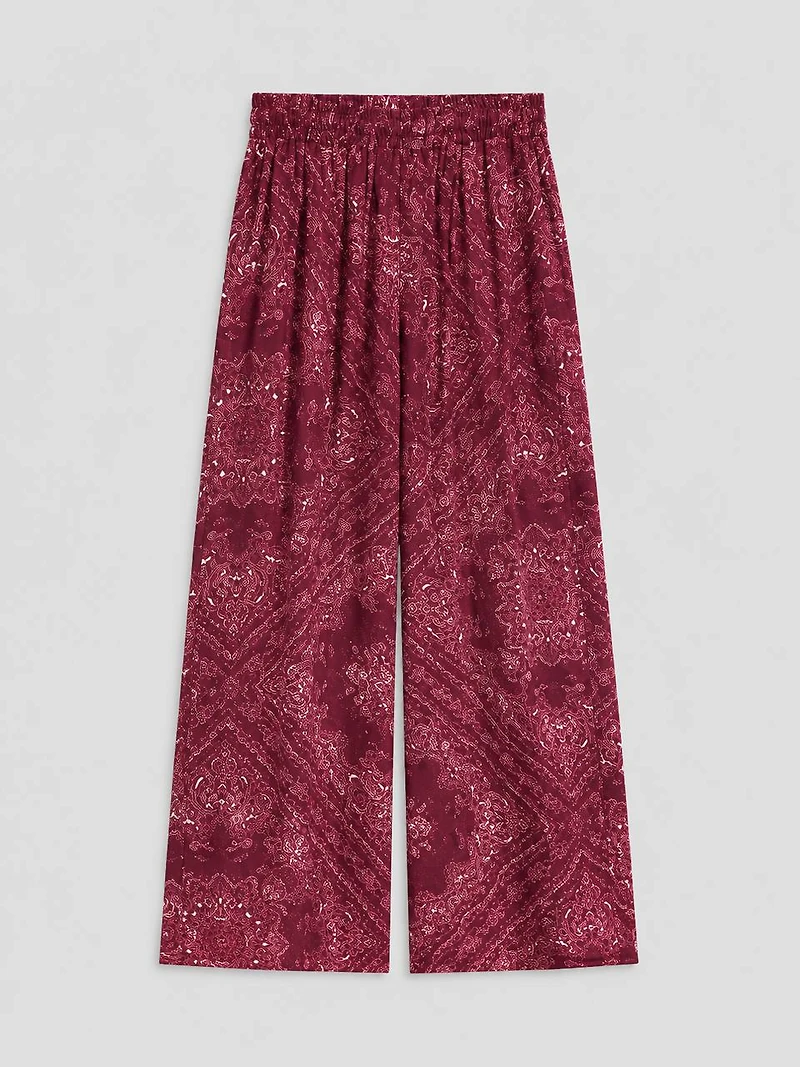 Paisley Wide-Leg Pants